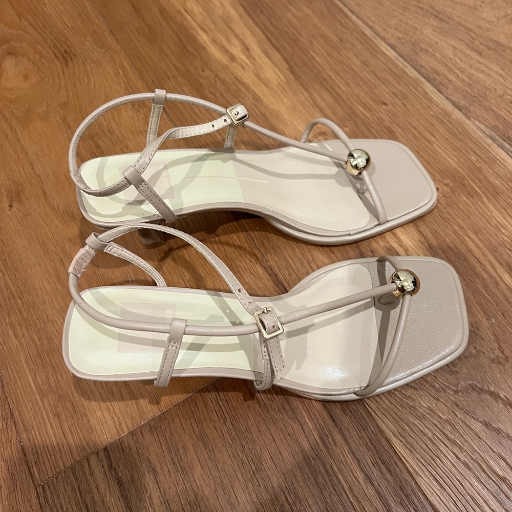Tan and gold dolce vita kitten heels worn once